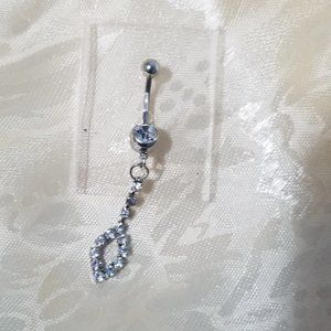 *5/35* Clear Crystal Belly Dangle   14G